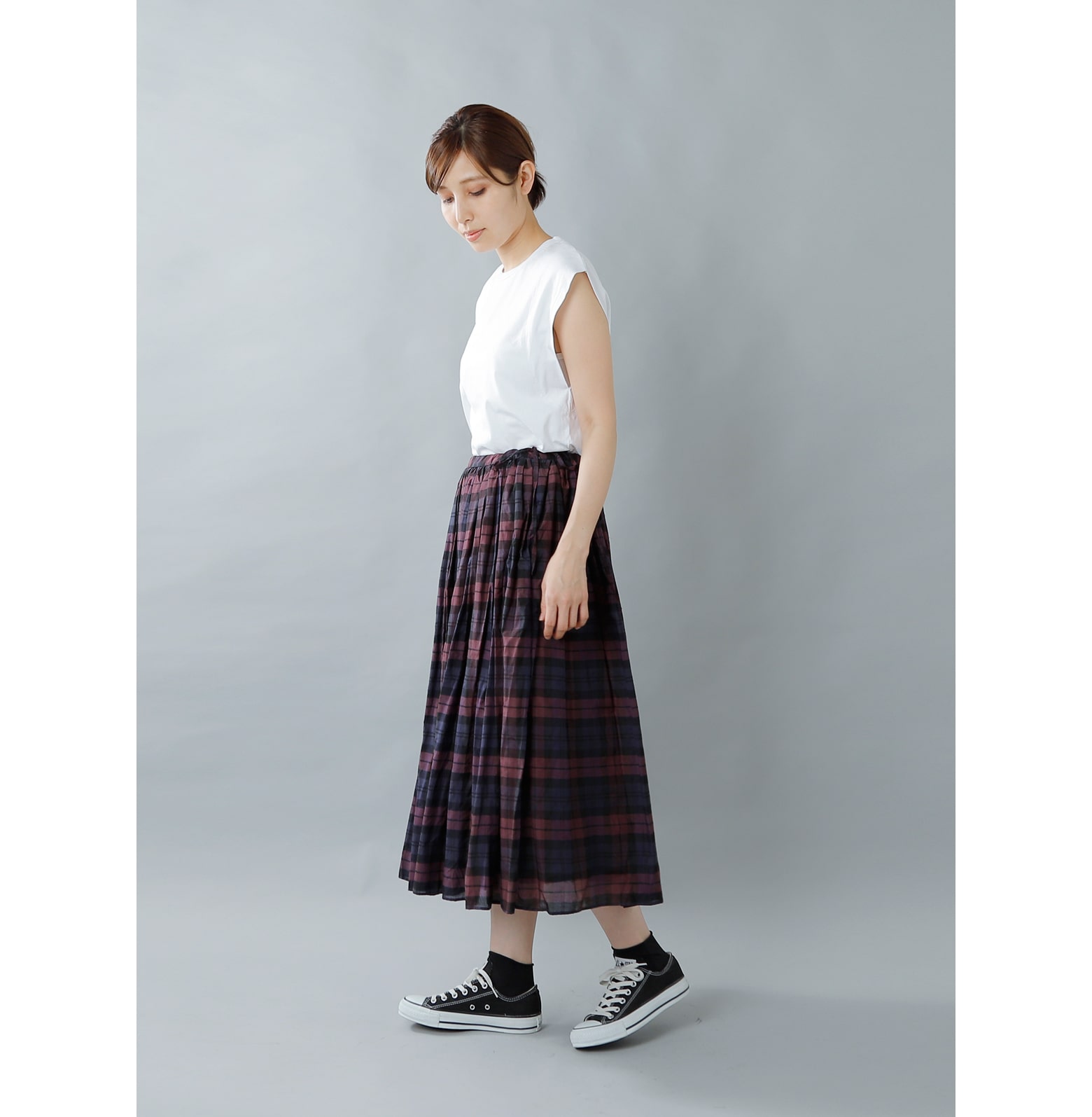 R & D.M.Co-(オールドマンズテーラー)シルクコットンギャザースカート R & D.M.Co-(オールドマンズテーラー)シルクコットンギャザースカート