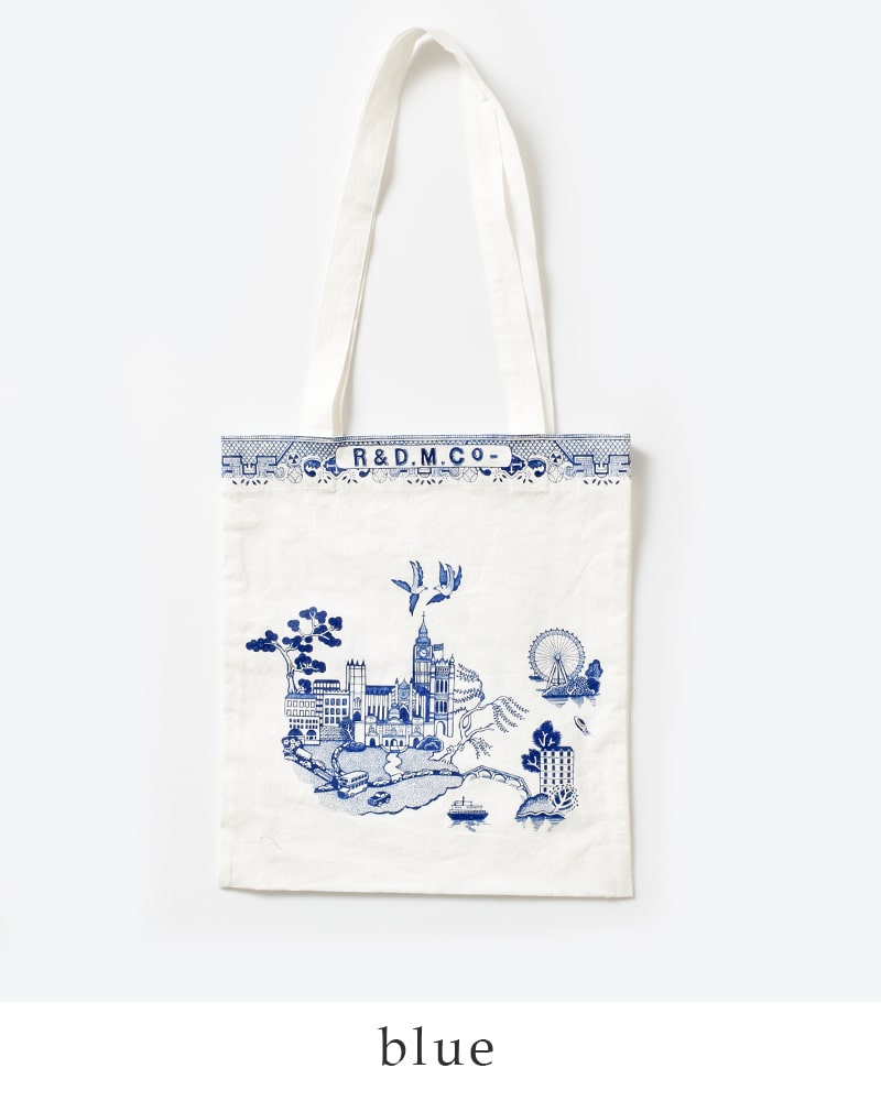 ゆうパケット選択可 R D M Co オールドマンズテーラー ロンドンブルーウィロートートバッグ London Blue Willow Tote Bag 3716 Iroma Aranciato