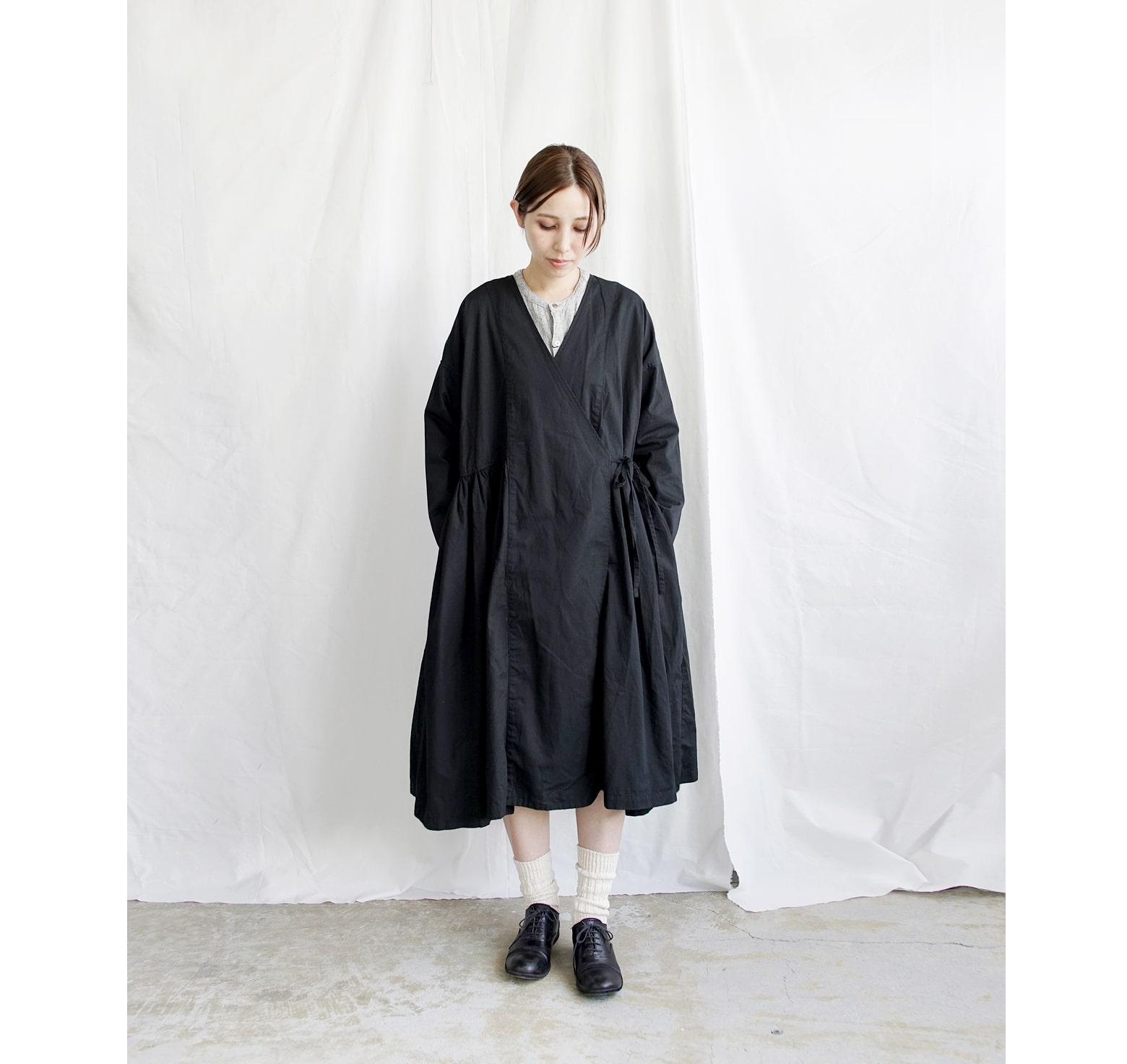 Au Garcons オーギャルソン コットンリネンカシュクールワンピース Jutta Iroma Aranciato