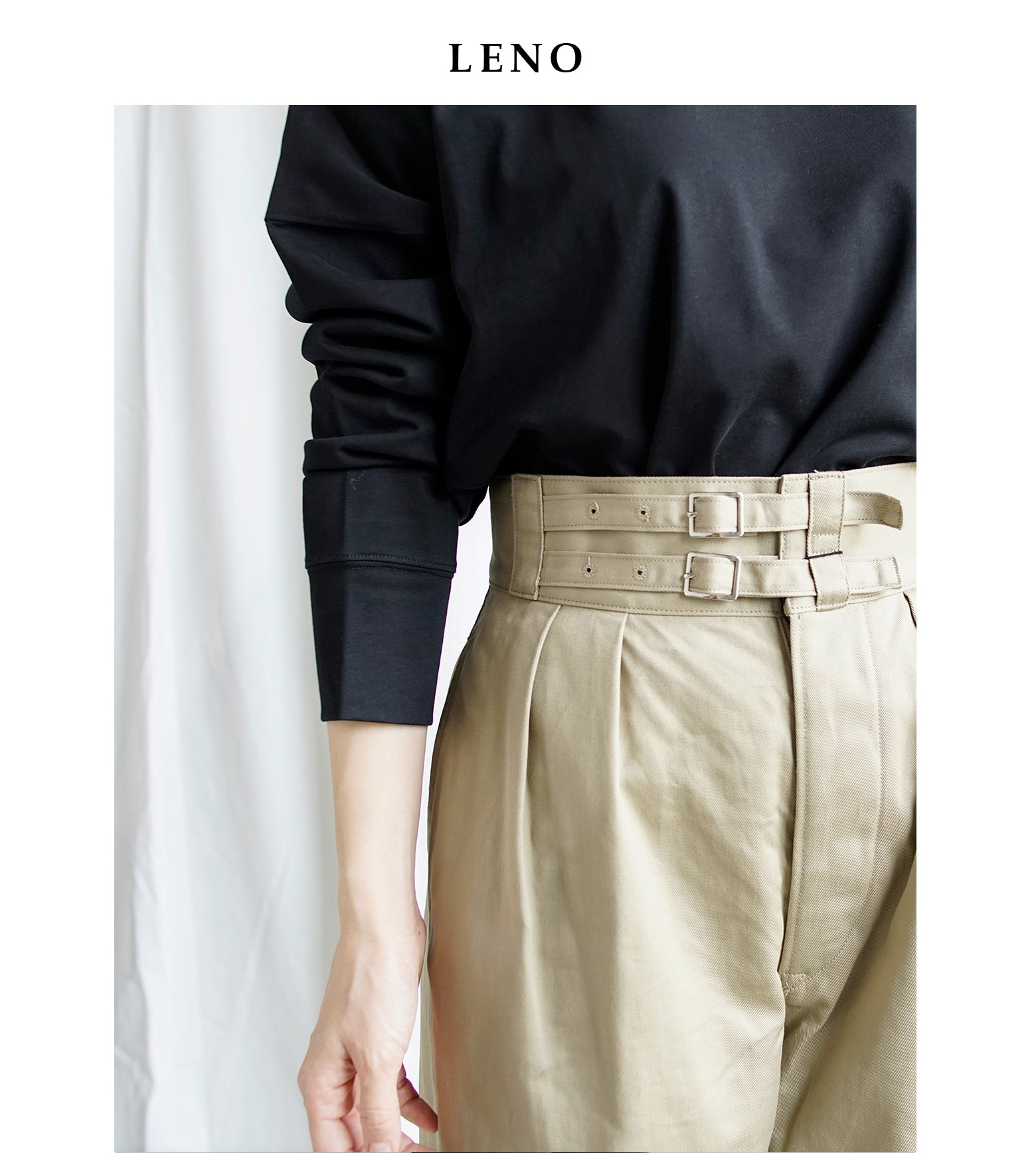 【2022ss新作】LENO(リノ)ダブルベルトグルカトラウザーズ“Double Belted Gurkha Trousers”  leno-pt001【サイズ交換初回無料】