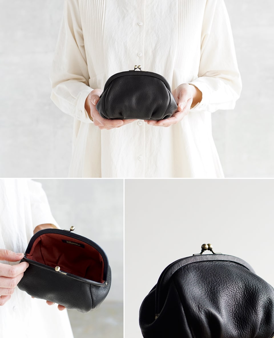 Yammart(ヤマート)カウレザーがま口ポーチ plain-gama-pouch | iroma..aranciato