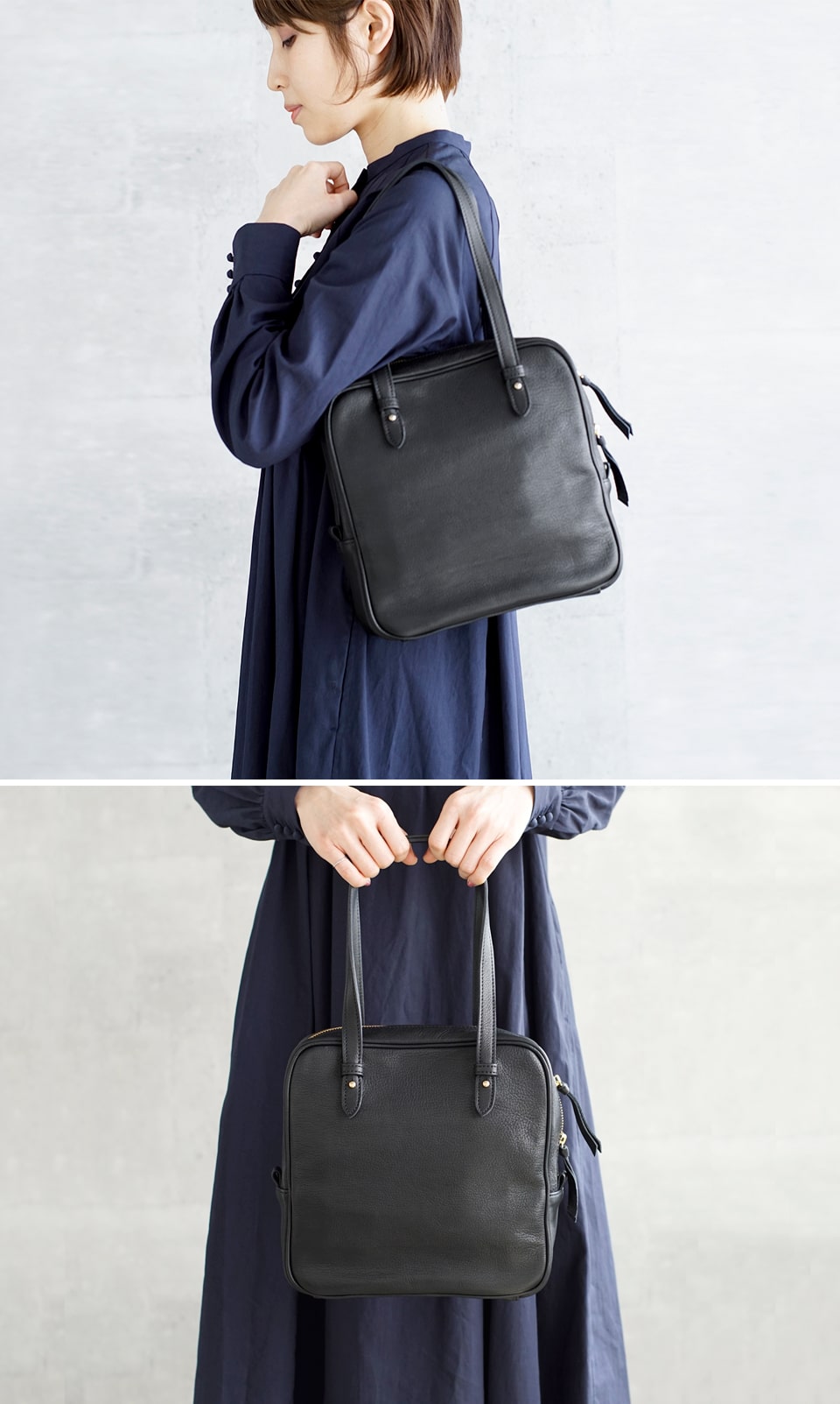 Yammart(ヤマート)カウレザースクエアハンドバッグ square-hand-bag