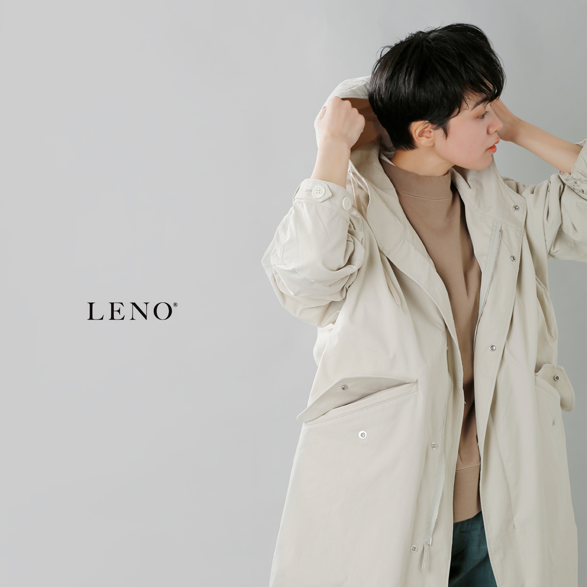 LENO HOODED COAT