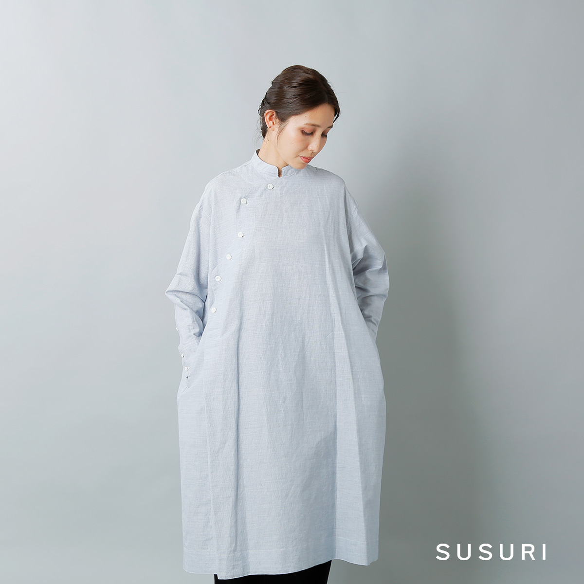 公式に取扱うファッション susuri コットンリネンモーンドレス www.m