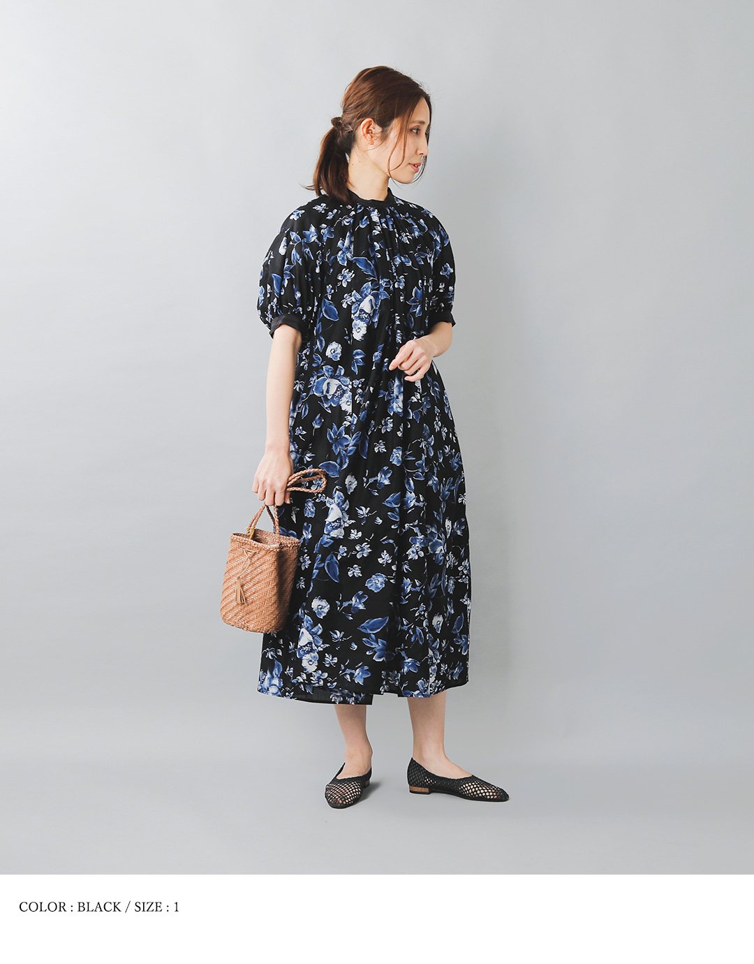 未使用 susuri ピオニードレス 花柄 フラワー 総柄 ワンピース ススリ susuri(ススリ) フラワープリントピオニードレス