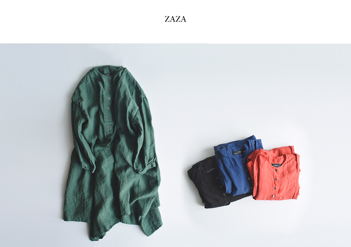 Au Garcons オーギャルソン リネンワンピース Zaza Zaza Iroma Aranciato