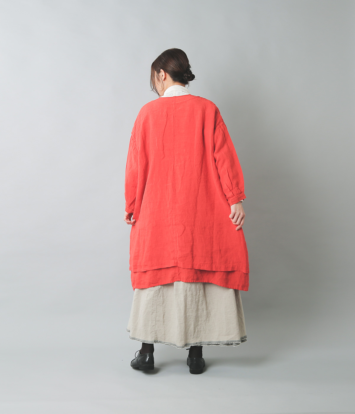 Au Garcons オーギャルソン リネンワンピース Zaza Zaza Iroma Aranciato