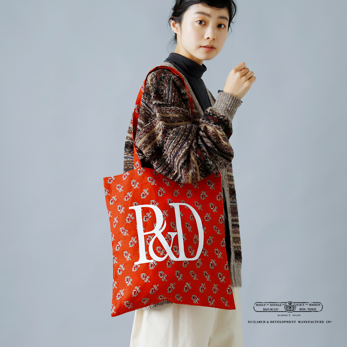 R & D.M.Co-(オールドマンズテーラー)キャンディーフラワープリントリネントートバッグ“CANDY FLOWER PRINT BAG” 4993