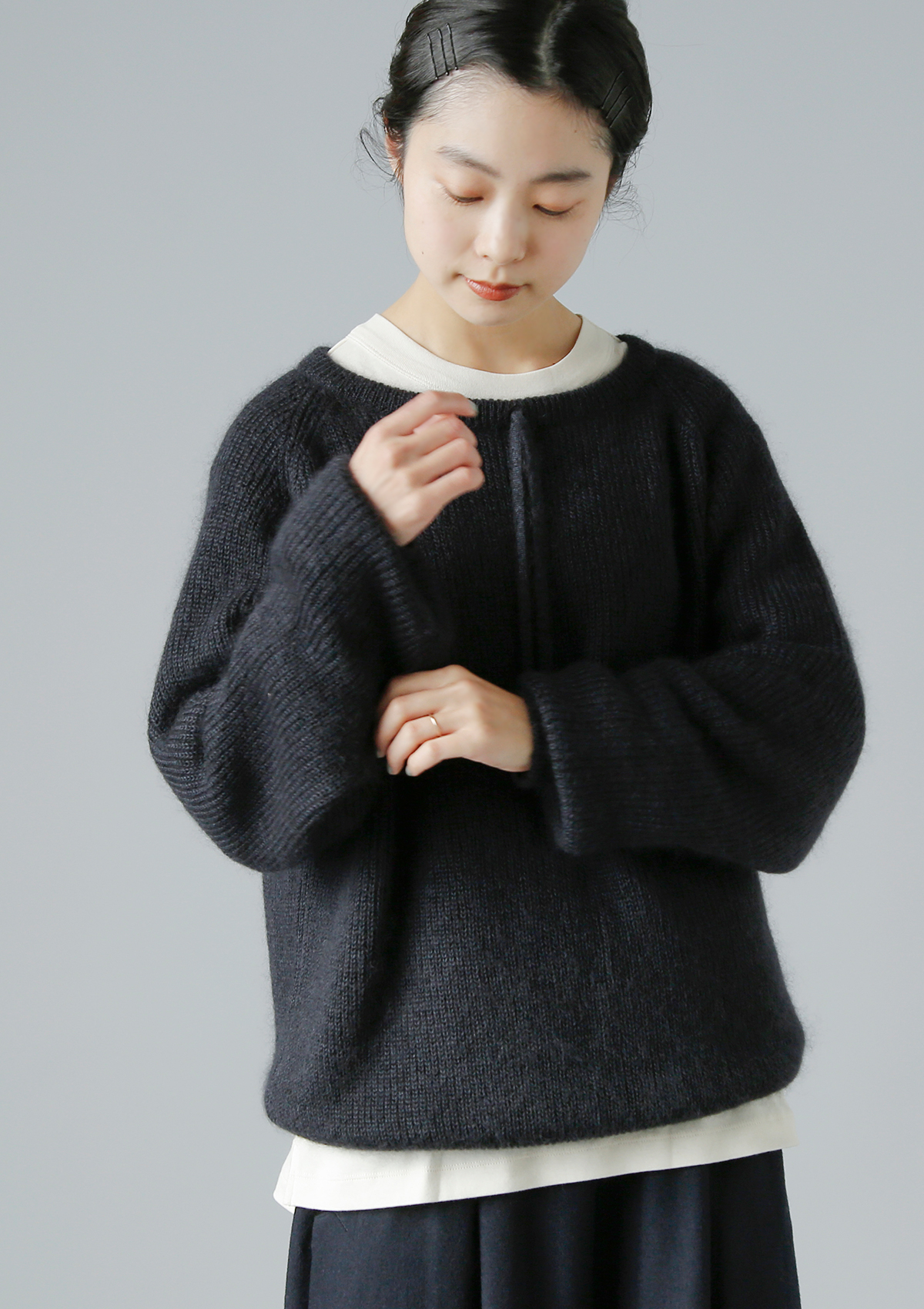 Olde H & Daughter(I[hGC`Ahh[^[)VNwAjbgvI[o[gSILK MOHAIR KNITWEARh bk002