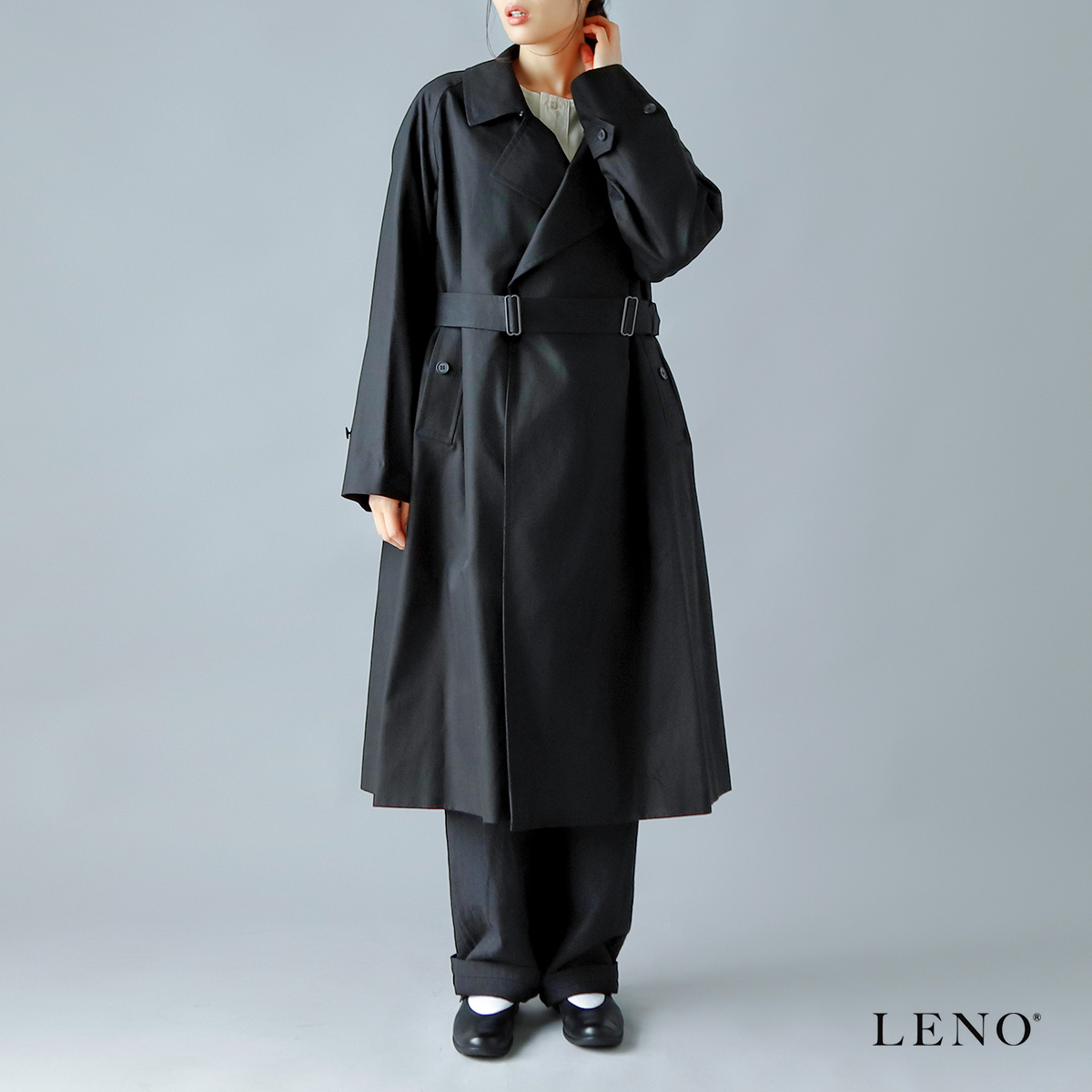 LENO(リノ)オリジナル強撚ギャバジンコットントレンチコート“TIELOCKEN COAT” leno-co004