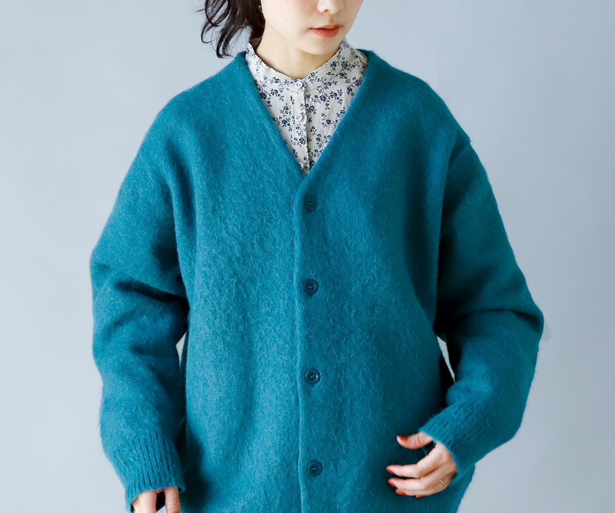 Leno リノ alpaca knitアルパカニット ブルー - ニット