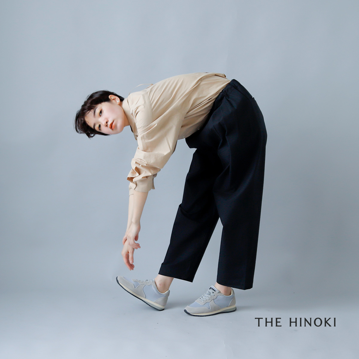 THE HINOKI(ザ ヒノキ)オーガニックコットンウールツイル4タックエラスティックパンツ th21w-18