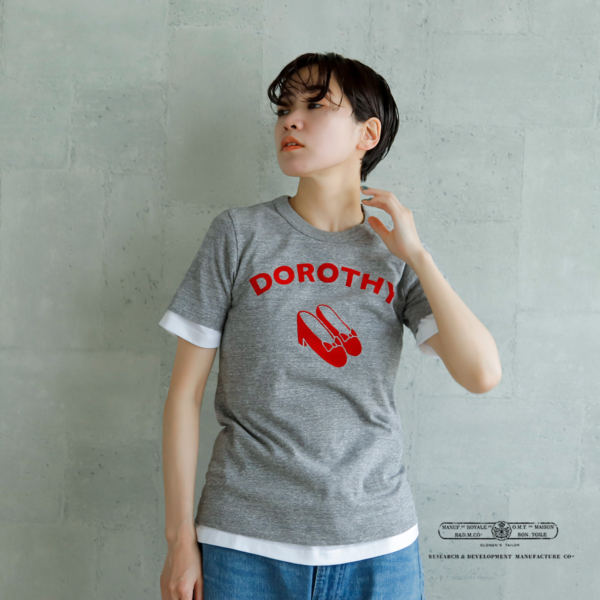R & D.M.Co-(オールドマンズテーラー)コットンTシャツ“DOROTHY/TIN WOODMAN T-SHIRT” 4820-4822