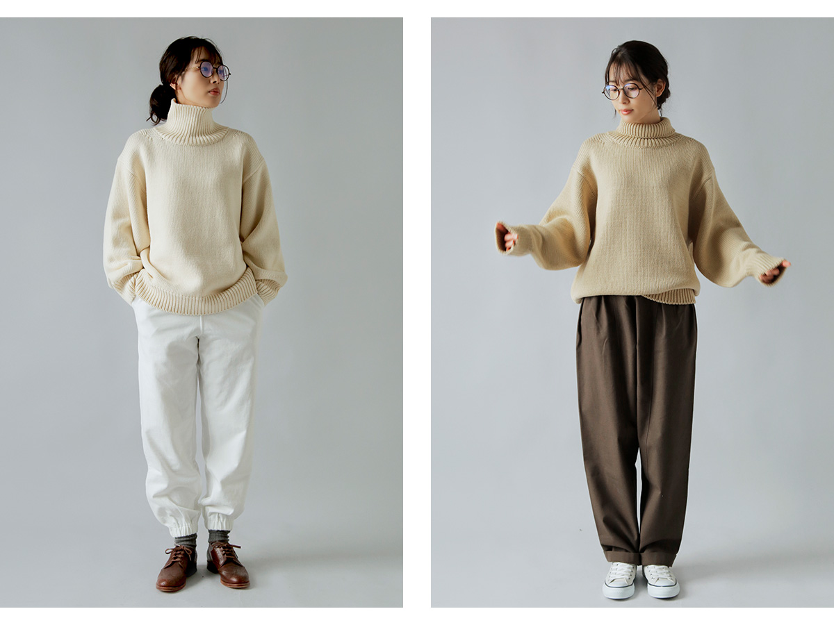 Olde H & Daughter(I[hGC`Ahh[^[)SUPER120 E[ ^[glbN vI[o[ gWOOL TURTLE NECK P/Oh bk016