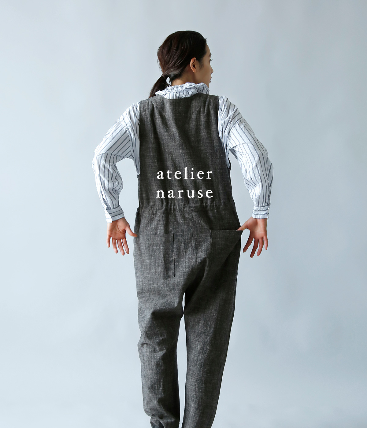 アトリエナルセ「cotton slab over-alls」-