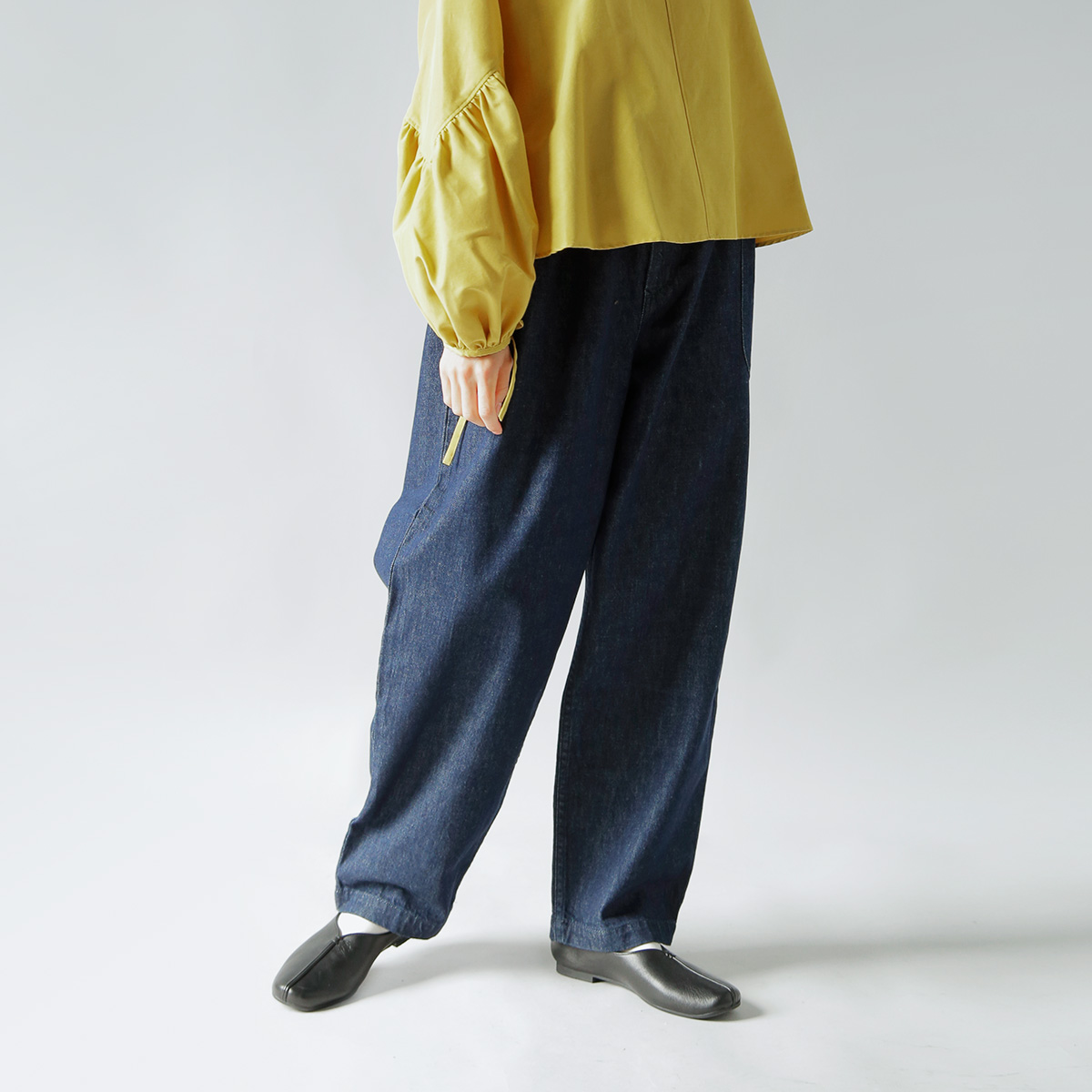 パンツ【美品】  atelier naruse / アトリエナルセ | cotton denim balloon pants / コットン デニム バルーンパンツ | 36 | インディゴ | レディース