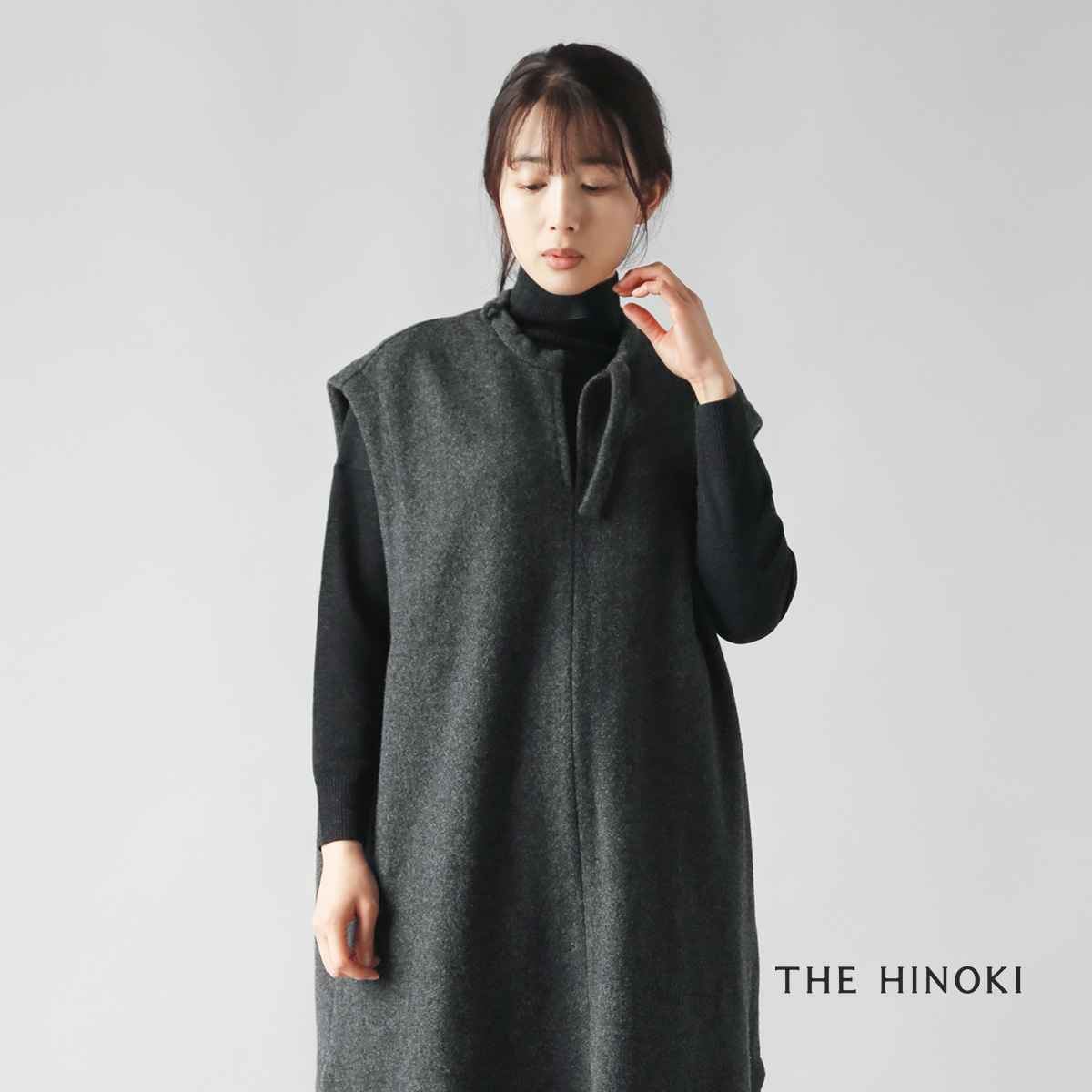 THE HINOKI(ザ ヒノキ)ラムウール カセンティーノ ボックス ドレス th22w-45