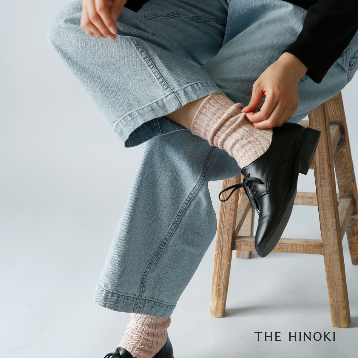 THE HINOKI(ザ ヒノキ)オーガニックコットンリネンリブソックス thsc-3