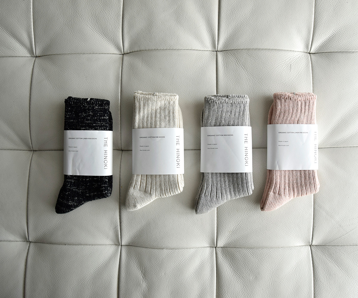 THE HINOKI ザ ヒノキ オーガニック コットン リネン リブソックス