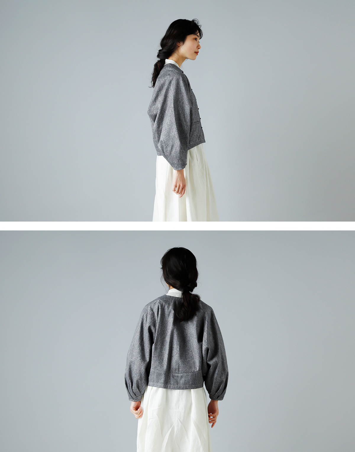 susuri（ススリ）| コットンノーカラーカイトジャケット 美品】susuri♡コットンノーカラーカイトジャケット