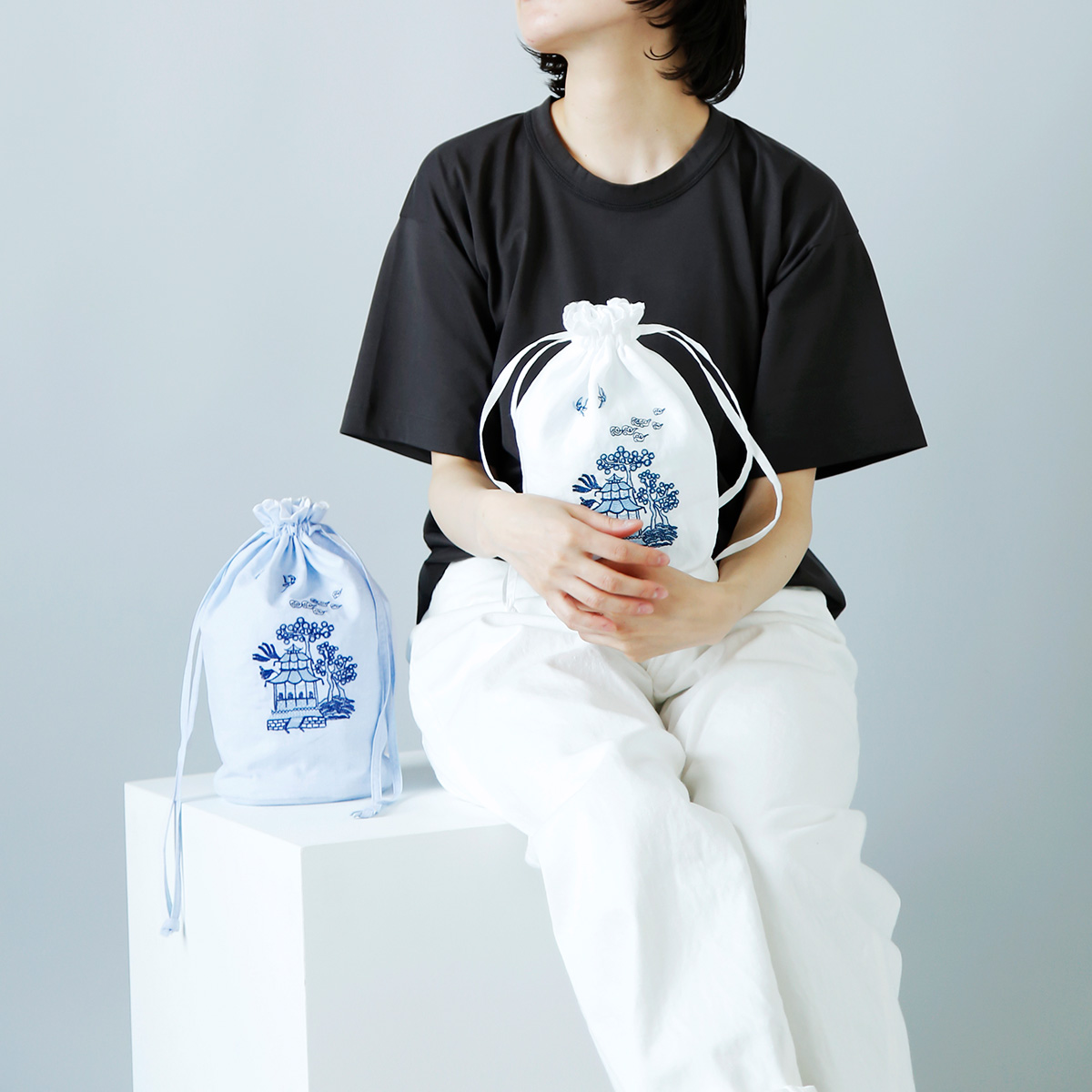 R & D.M.Co-(I[h}Ye[[)EMBROIDERY BLUE WILLOW lXgOobO 5446