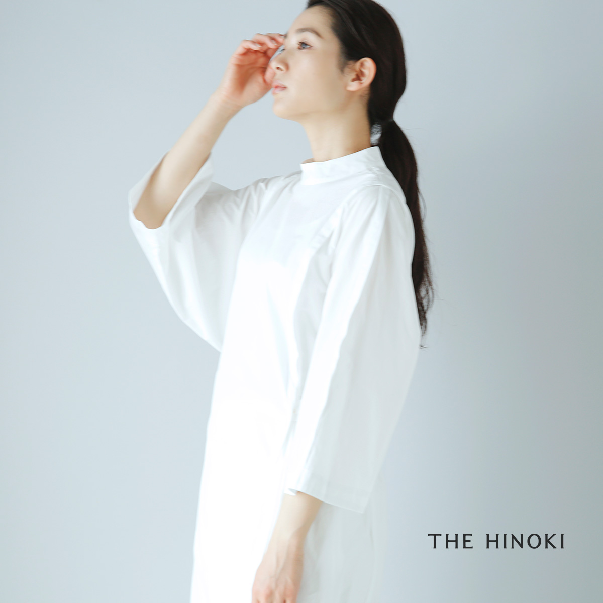 THE HINOKI(ザ ヒノキ)オーガニックコットンスタンドカラードレス th22s-4