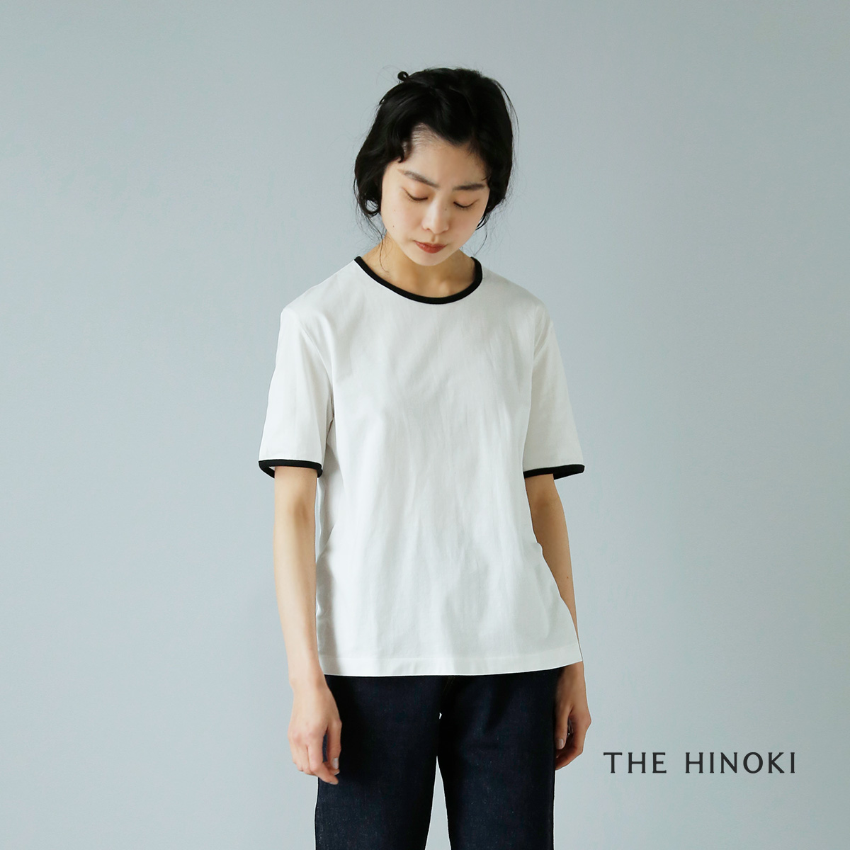 THE HINOKI(ザ ヒノキ)オーガニックコットンベーシックリンガーTシャツ th22s-42