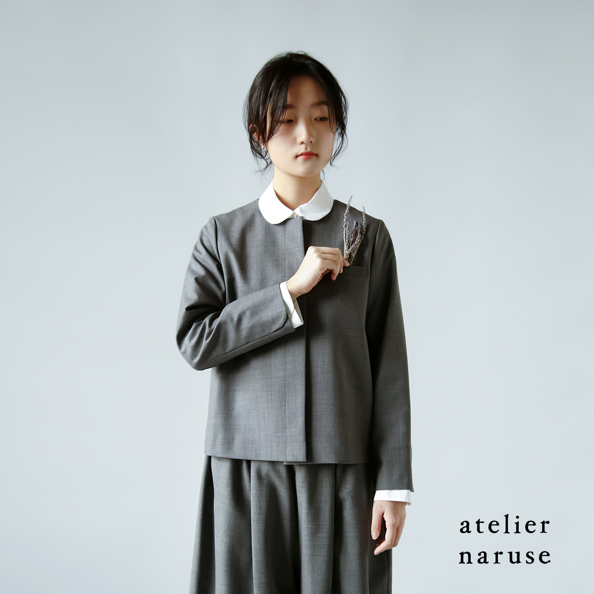 atelier naruse アトリエナルセ ノーカラージャケット（裏付き）-