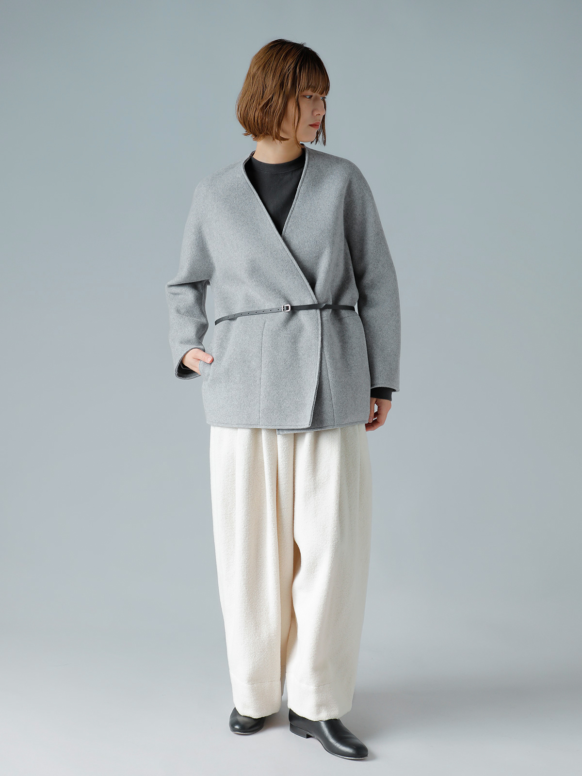 TENNE HANDCRAFTED MODERN(enhNtebh_)SUPER140s E[ m[J[ WPbg gsuper 140s wool no collar jacketh 0010o