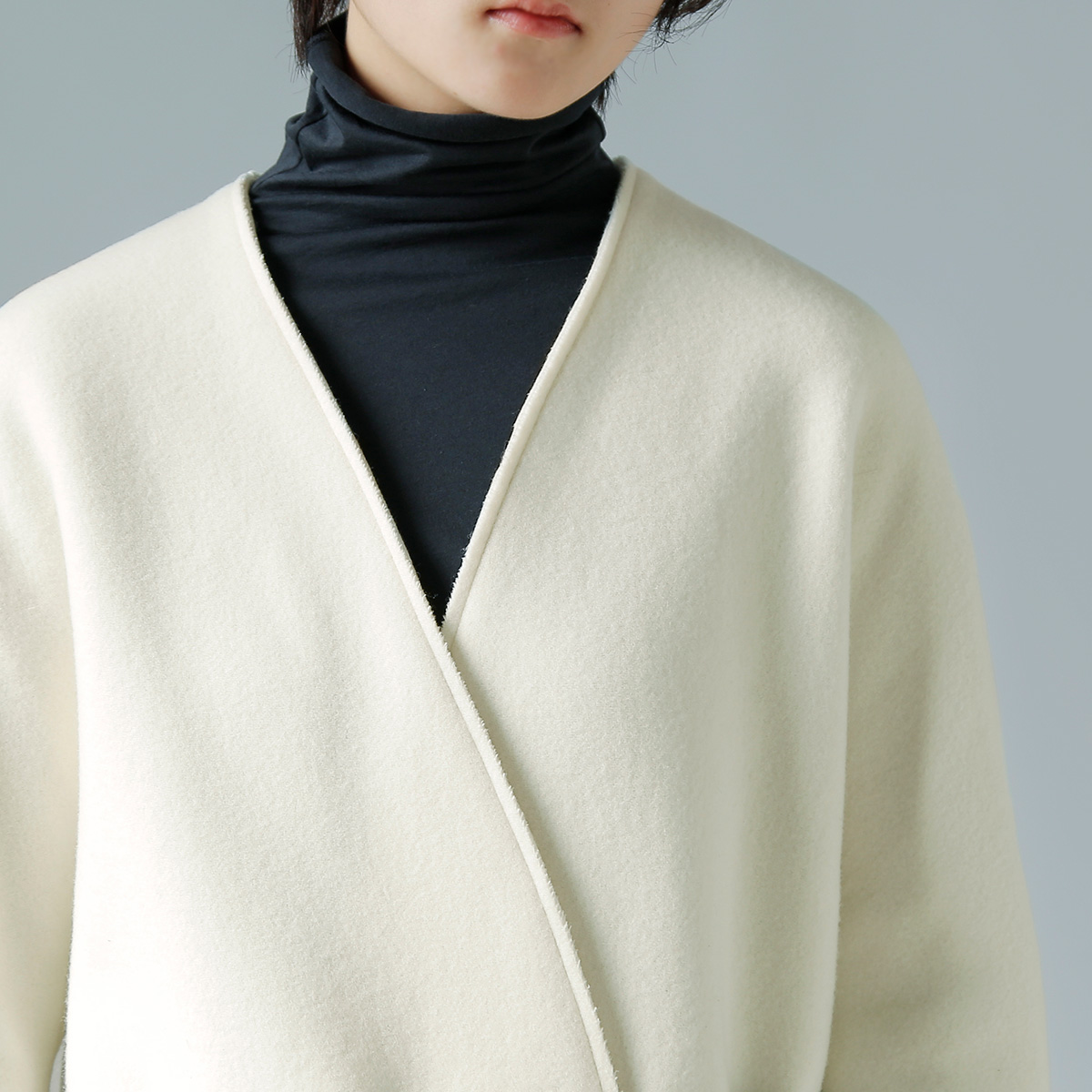 TENNE HANDCRAFTED MODERN テンハンドクラフテッドモダン SUPER140s ウール ノーカラー ジャケット “super  140s wool no collar jacket” 0010o | iroma..aranciato