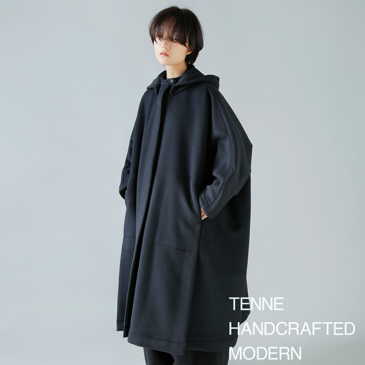 TENNE HANDCRAFTED MODERN(enhNtebh_)AS O t[h P[v R[g gangola long hood cape coath 0022o