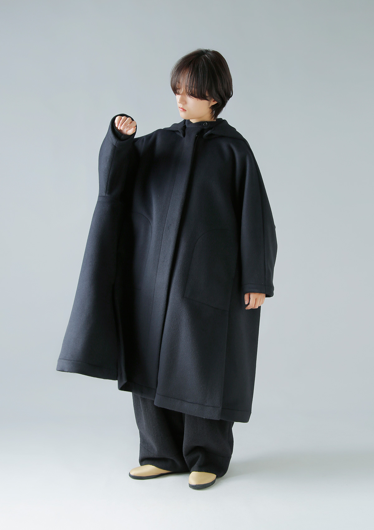 TENNE HANDCRAFTED MODERN(enhNtebh_)AS O t[h P[v R[g gangola long hood cape coath 0022o