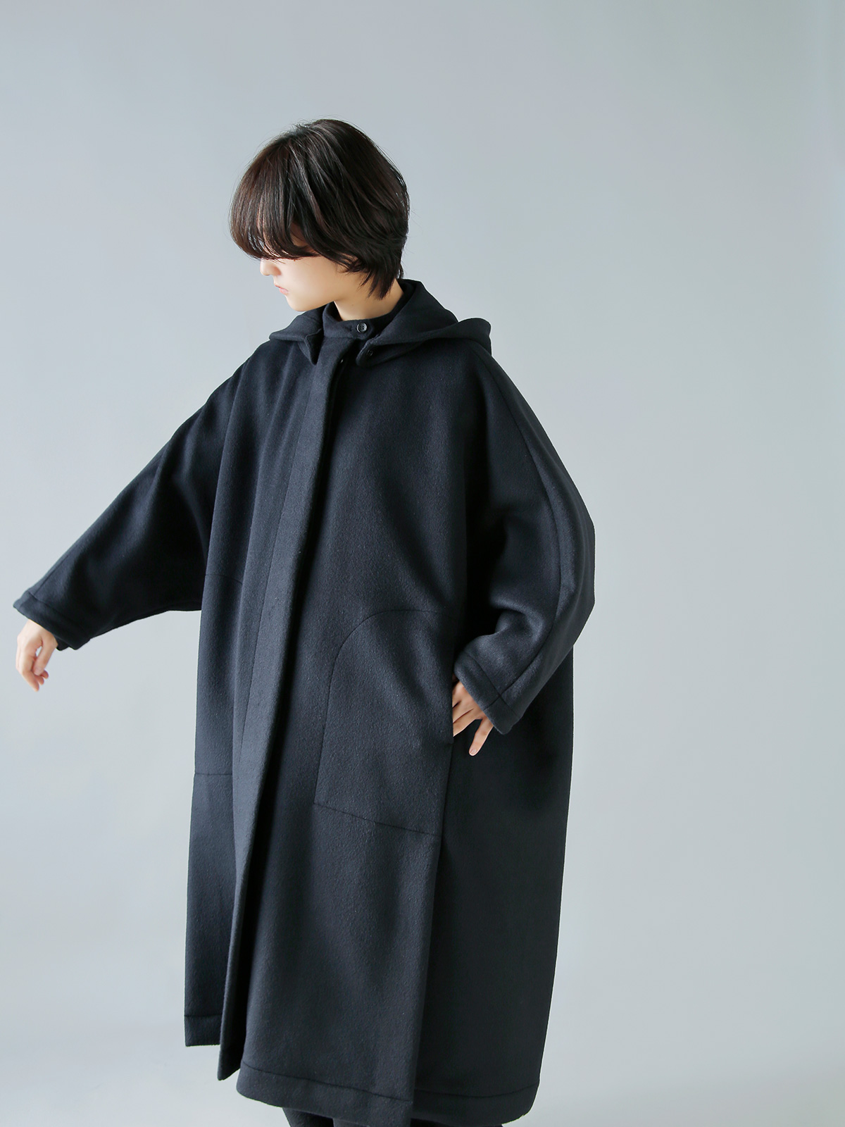 TENNE HANDCRAFTED MODERN(enhNtebh_)AS O t[h P[v R[g gangola long hood cape coath 0022o