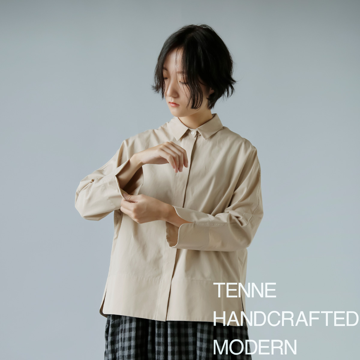 TENNE HANDCRAFTED MODERN(enhNtebh_)g[}XC\ Rbg K[bg X[u Vc gguzzet sleeve shirtsh 0028o