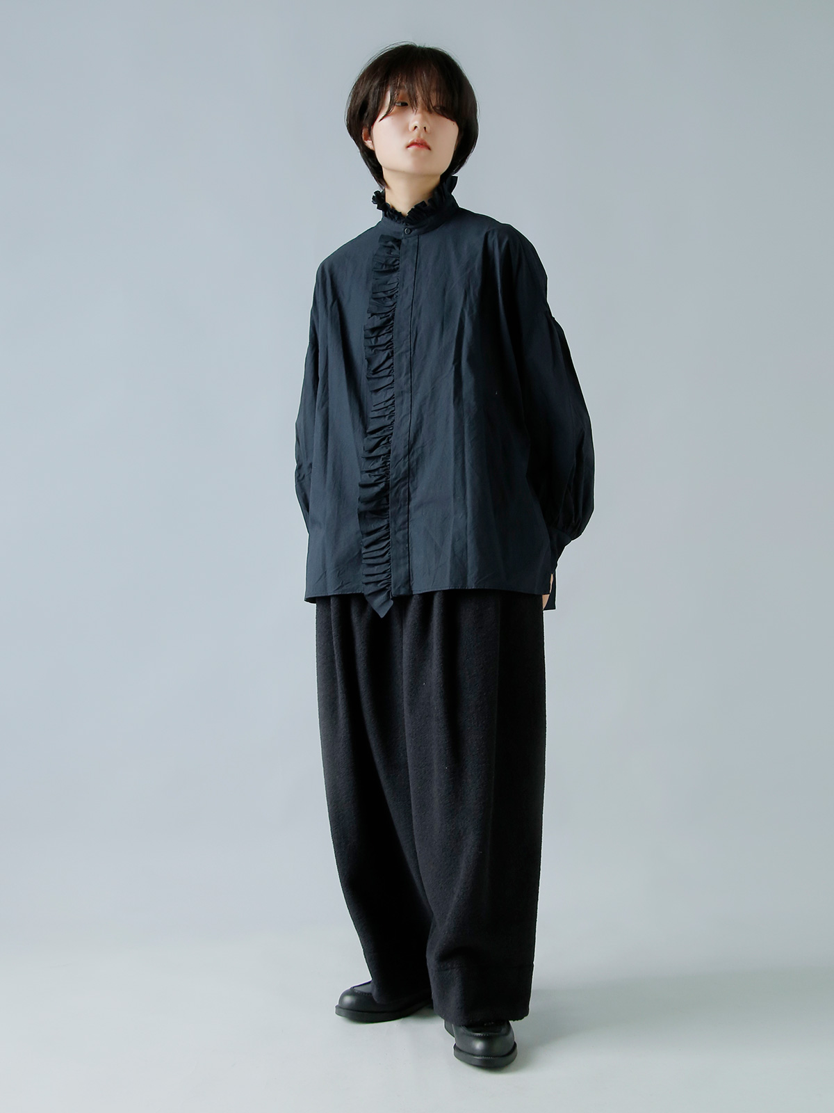 TENNE HANDCRAFTED MODERN(enhNtebh_)EGXg u jbg 3^bN Ch pc gwaist rib knit 3 tuck wide pantsh 007o