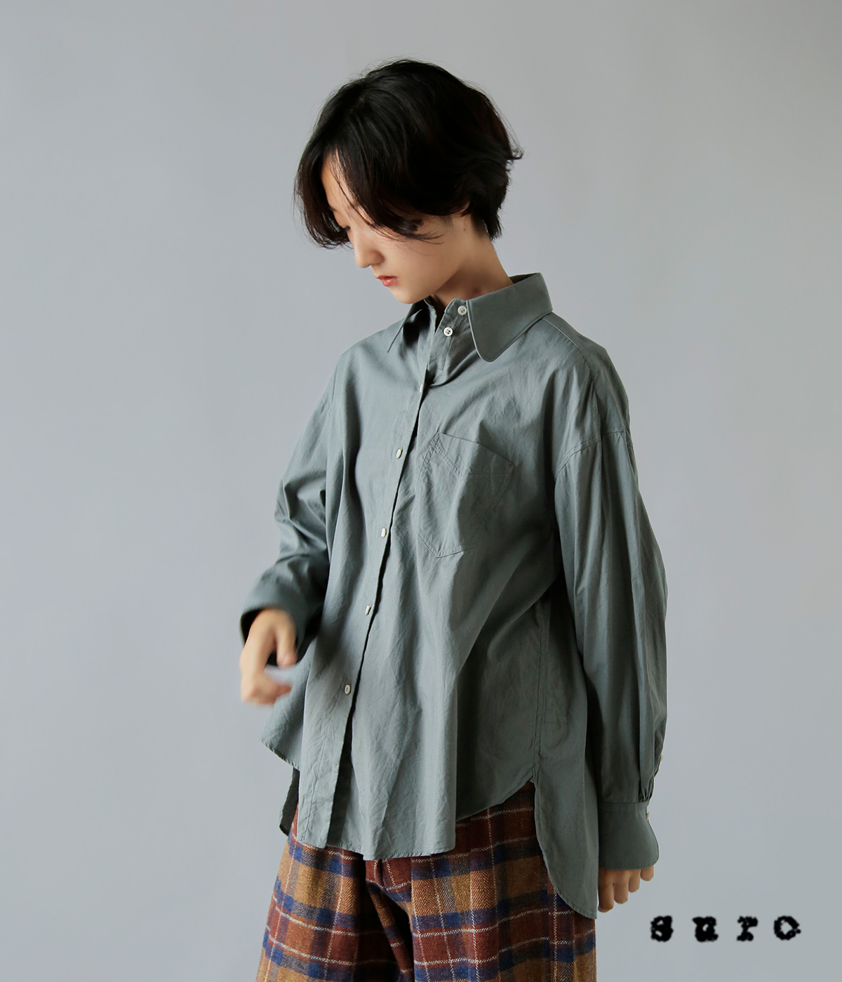 なな色SHOP suro スロ コットン ティアドロップ カラー シャツ 240401-02 | iroma