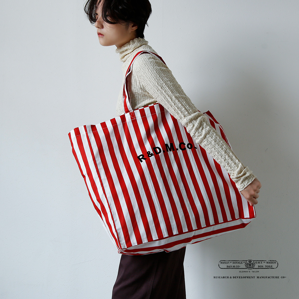 R & D.M.Co-(I[h}Ye[[)Rbgl fbL`FA XgCv g[gobO gDECK CHAIR STRIPE TOTE BAGh 6872