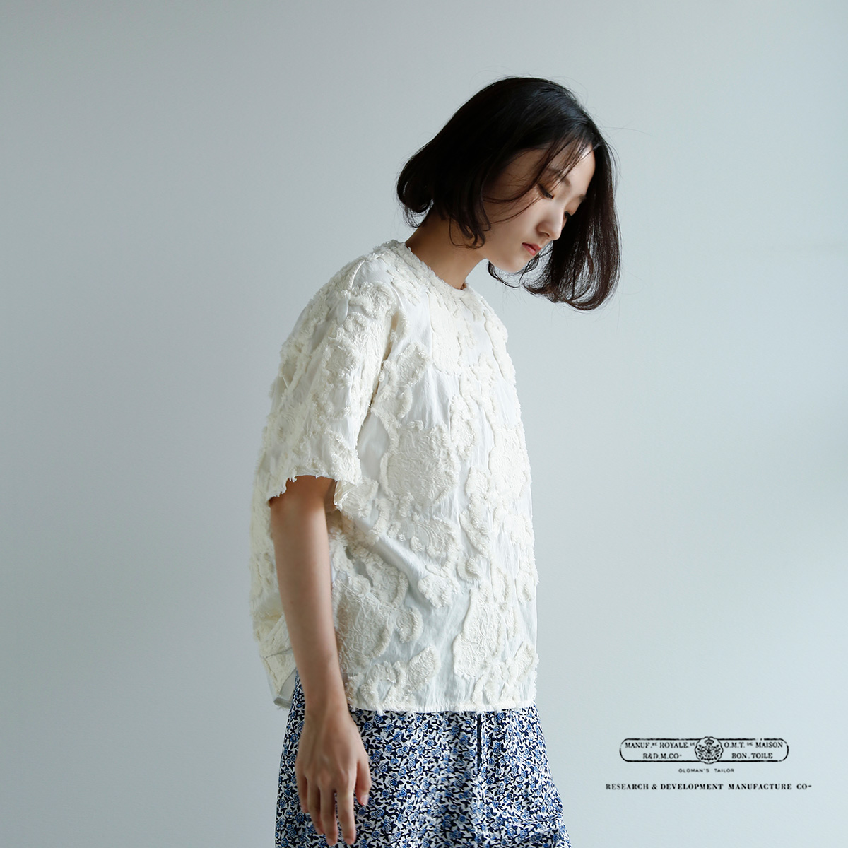 R & D.M.Co-(I[h}Ye[[)Rbg {^jJ Jbg WK[h vI[o[ Vc gBOTANICAL CUT JACQUARD PULLOVER SHIRTh 6900