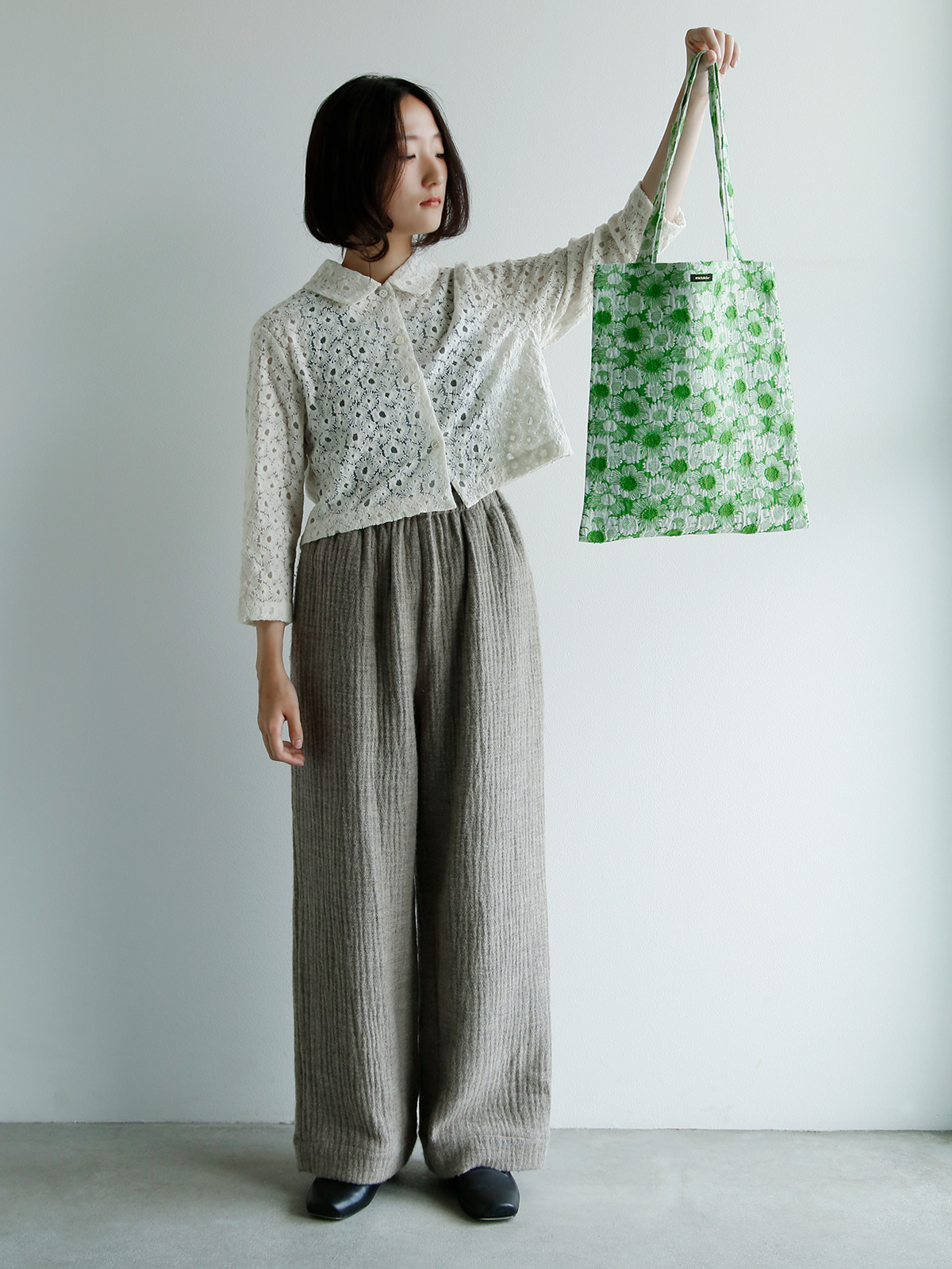 R & D.M.Co-(I[h}Ye[[)WK[h fCW[ g[gobO gJACQUARD DAISY TOTE BAGh 6920