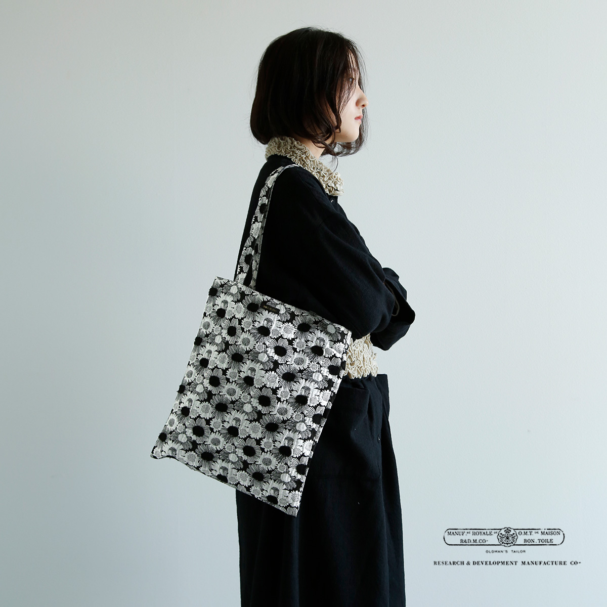 R & D.M.Co-(I[h}Ye[[)WK[h fCW[ g[gobO gJACQUARD DAISY TOTE BAGh 6920