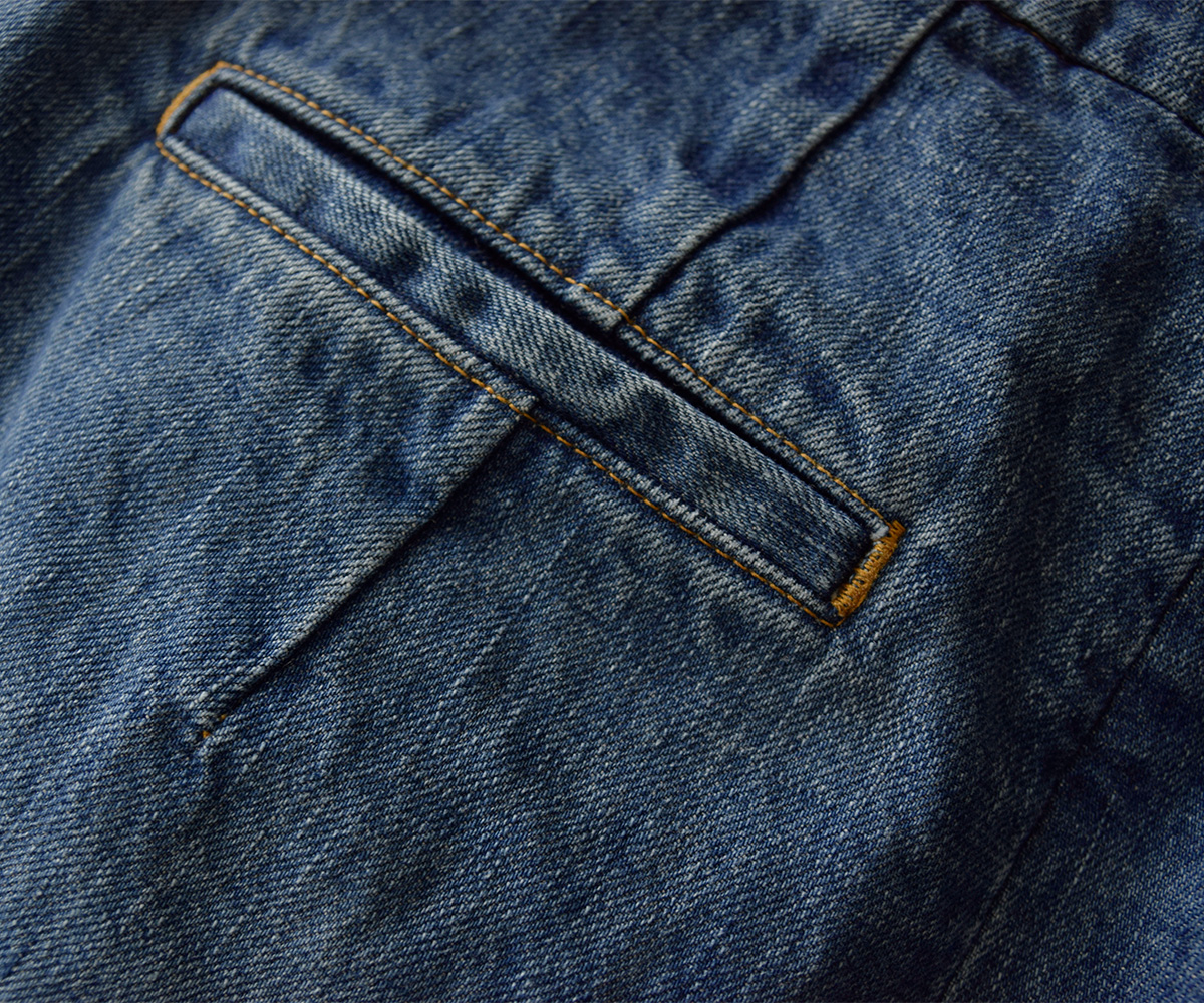 R & D.M.Co-(I[h}Ye[[)Be[WCN ^bN fj Ch pc gVINTAGE LIKE TUCK DENIM WIDE PANTSh 7006