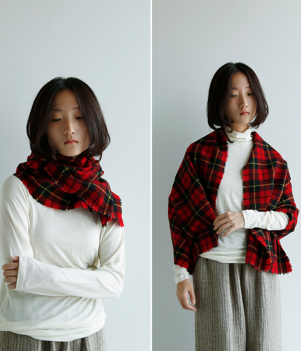 R & D.M.Co- オールドマンズテーラー ウール タータン チェック マフラー “WOOL TARTAN CHECK MUFFLER” 7064  | iroma..aranciato