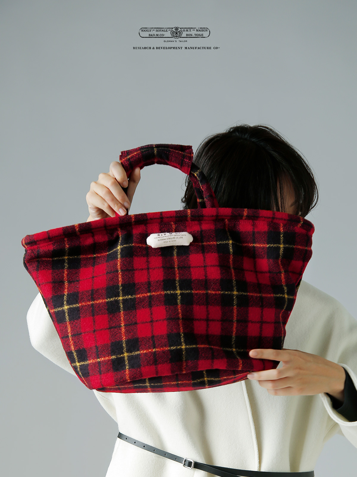 R & D.M.Co- オールドマンズテーラー ウール タータン チェック マルシェ バッグ “WOOL TARTAN CHECK MARCHE BAG”  7066 | iroma..aranciato