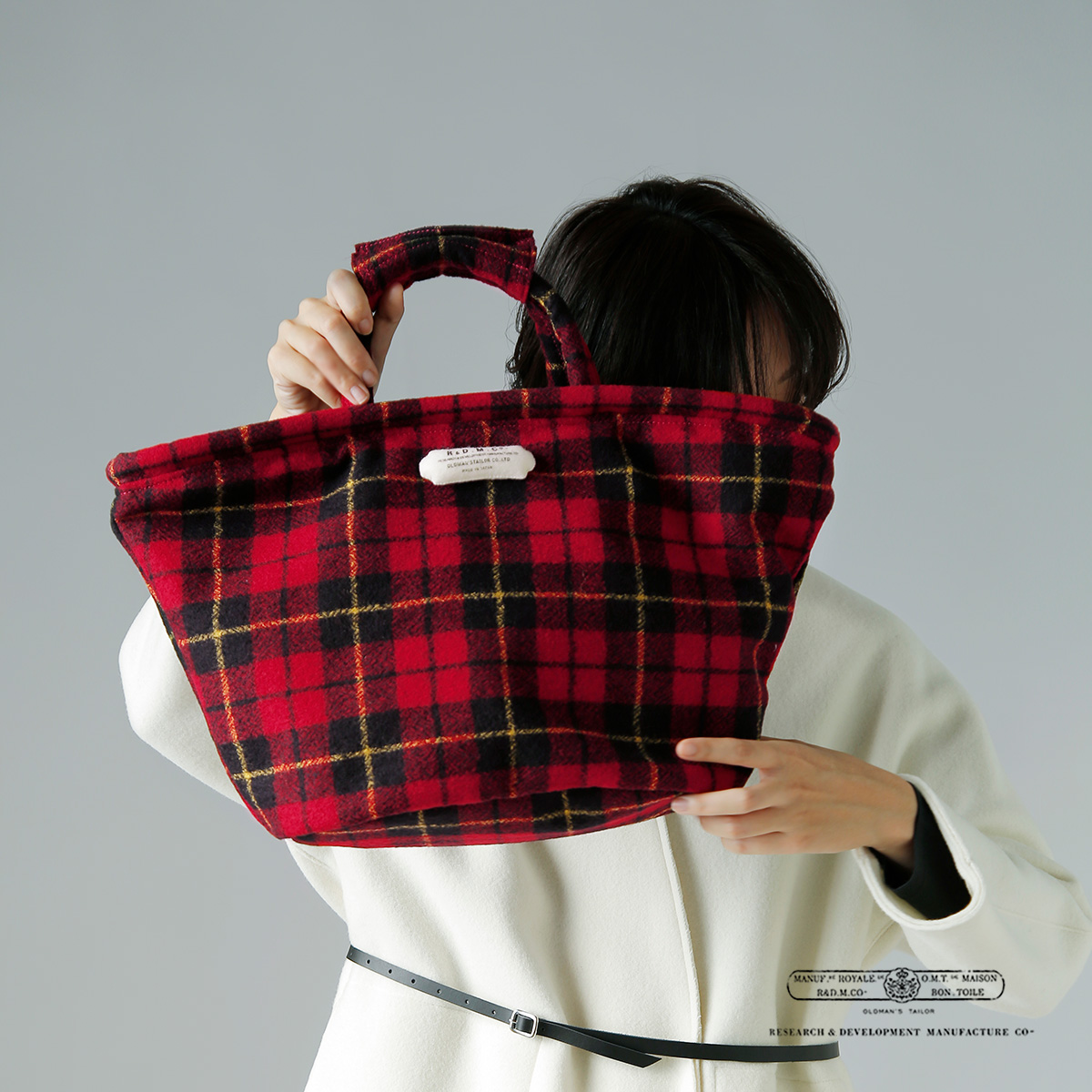 R & D.M.Co-(I[h}Ye[[)E[ ^[^ `FbN }VF obO gWOOL TARTAN CHECK MARCHE BAGh 7066