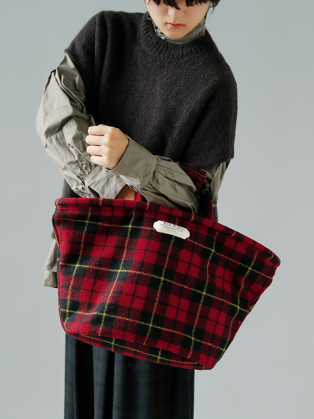 R & D.M.Co- オールドマンズテーラー ウール タータン チェック マルシェ バッグ “WOOL TARTAN CHECK MARCHE BAG”  7066 | iroma..aranciato