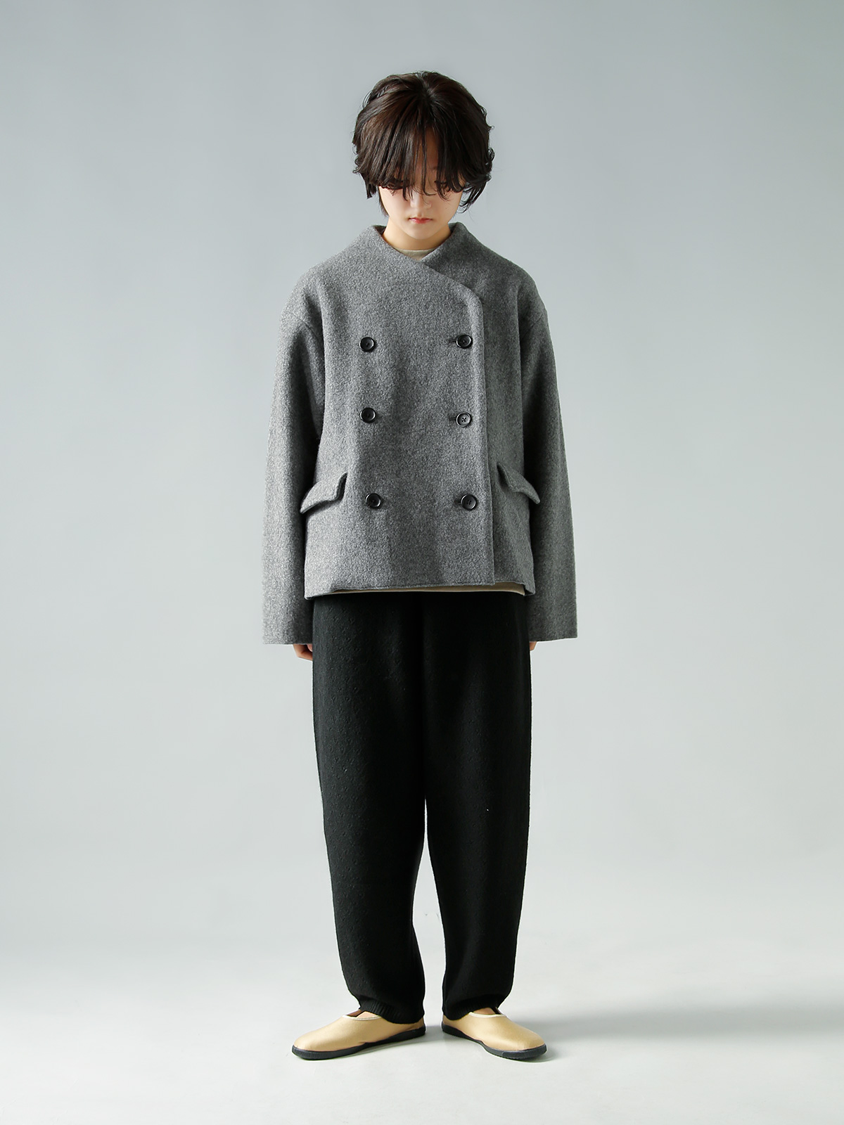 R & D.M.Co-(I[h}Ye[[)E[ tFg jbg _u {^ WPbg gWOOL FELT KNIT DOUBLE BUTTON JACKETh 7113