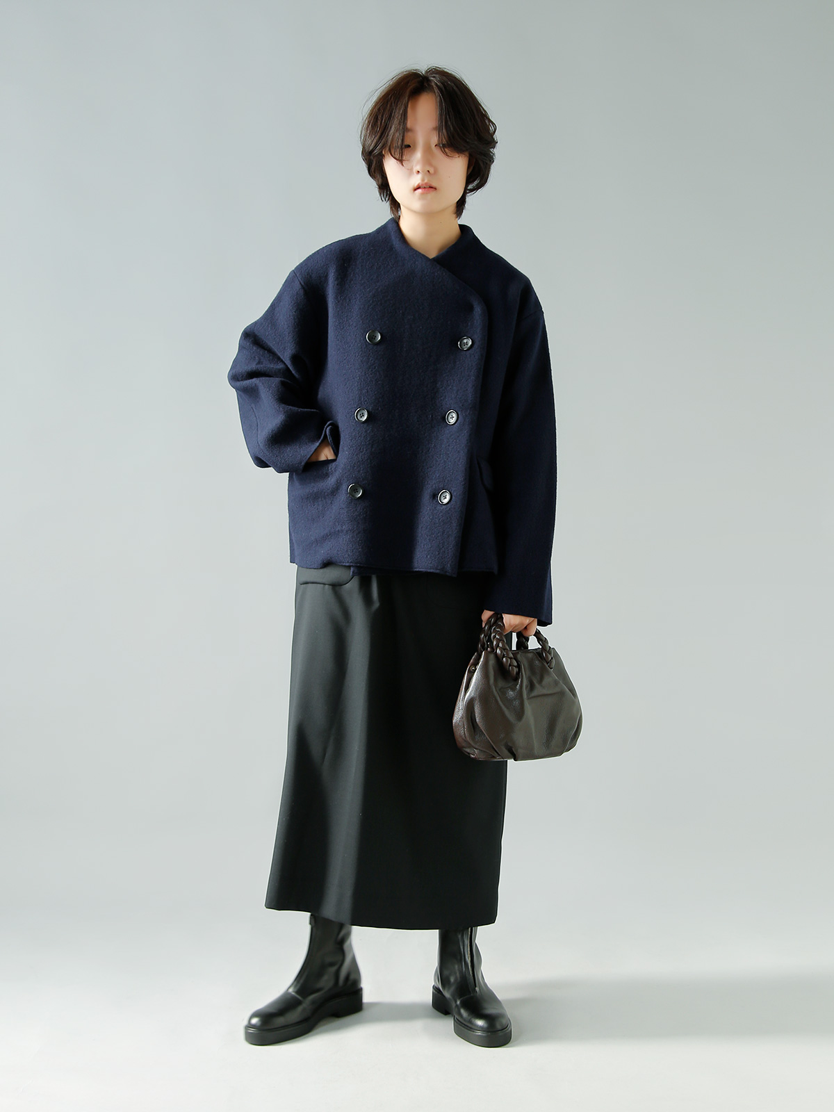 R & D.M.Co-(I[h}Ye[[)E[ tFg jbg _u {^ WPbg gWOOL FELT KNIT DOUBLE BUTTON JACKETh 7113