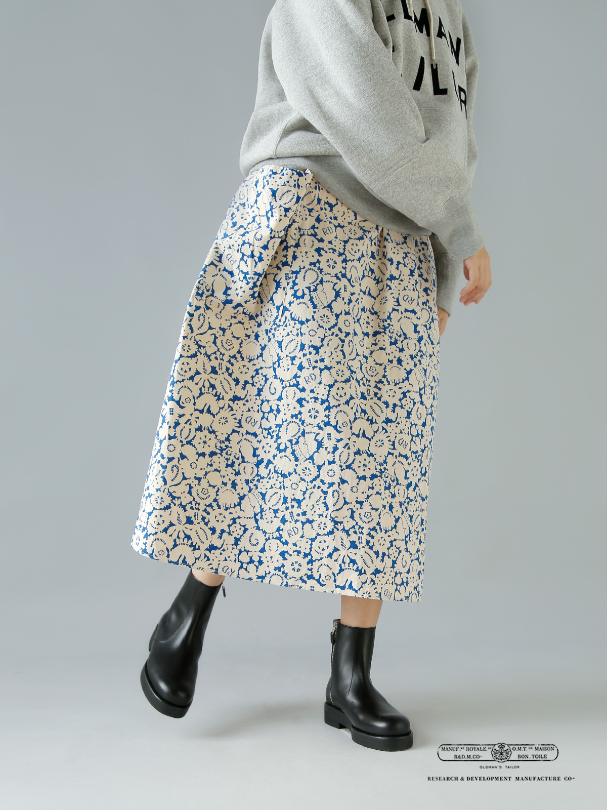 R & D.M.Co- オールドマンズテーラー モノ トリック プリント ストリング スカート “MONO TRICK PRINT STRING  SKIRT” 7163 | iroma..aranciato