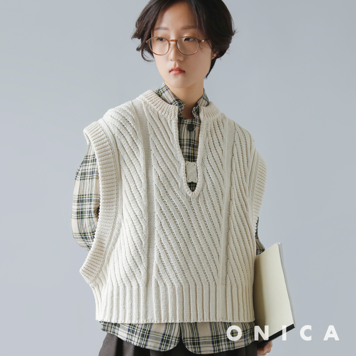 ONICA(IjJ)GA[ Rbg xXg gAiry-Cotton Vesth oni046