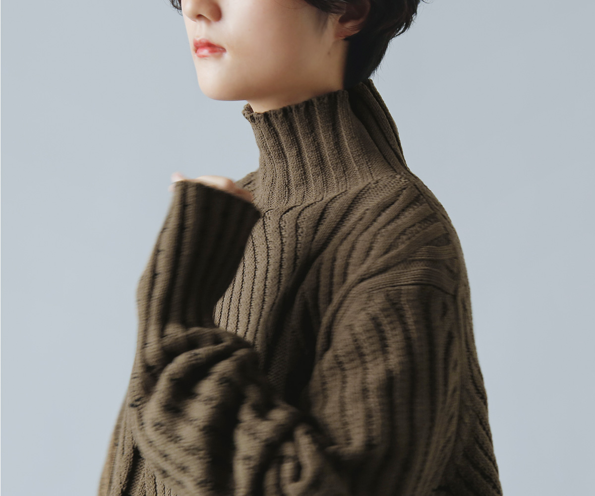 ONICA(IjJ)GA[ Rbg ^[glbN jbg vI[o[ gAiry Cotton Turtleneck Jumperh oni048